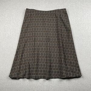 VTG Sag Harbor Skirt 14 Black Brown Mandala Floral Flare Hem FairyGrunge y2k 90s